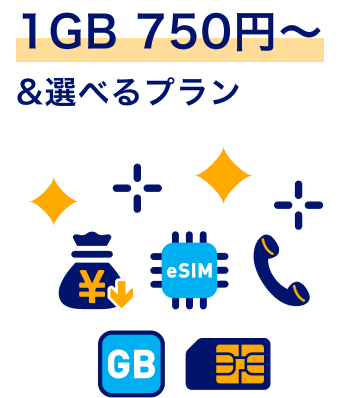 1GB 750円〜＆選べるプラン