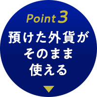Point3　預けた外貨がそのまま使える