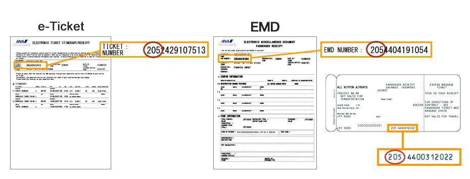 Image of ticket (e-Ticket customer copy) issued by ANA