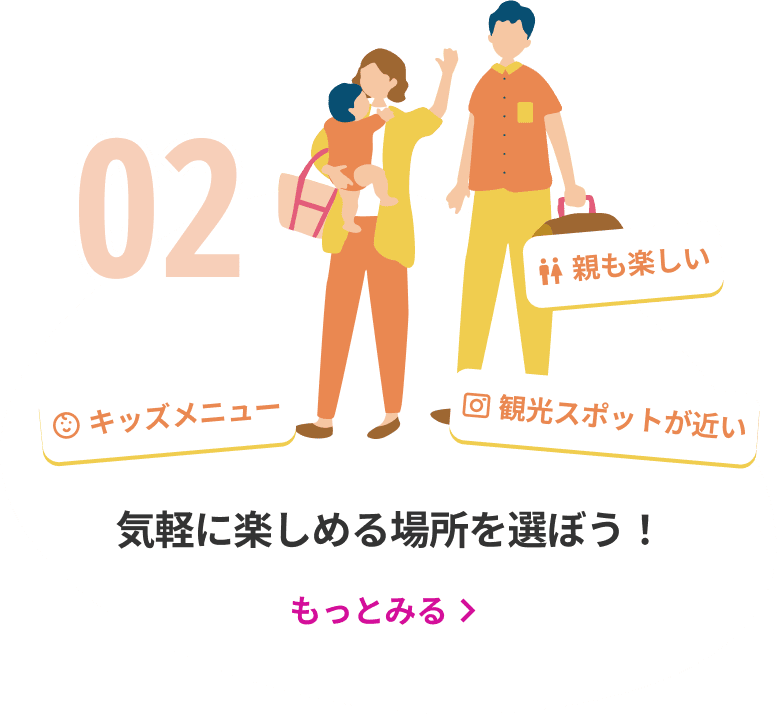 ラクで楽しめる場所を選ぼう！