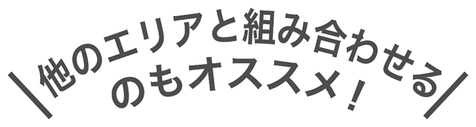 他のエリアと組み合わせるのもオススメ！