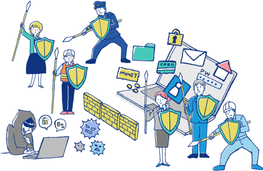 Each ANA Group employee is protecting customers’ personal information from threats such as cyber- attacks from outside.
