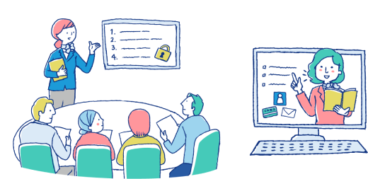 We conduct face-to-face education and e-learning.