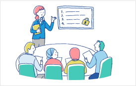 The instructor is conducting face-to-face education.