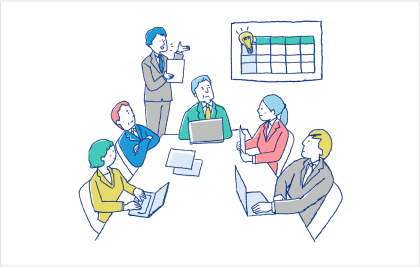 Different companies gather to hold an exchange of opinions.