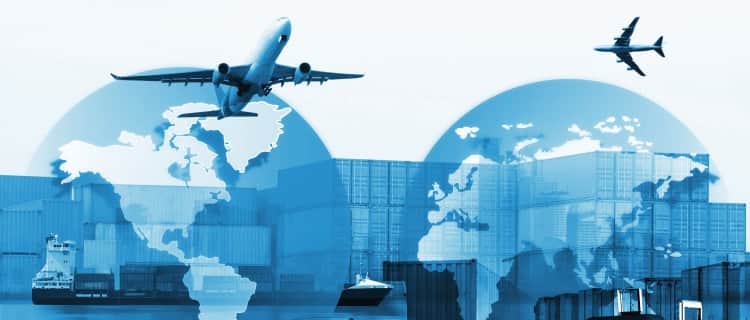 グローバルな航空・船・トラックでの貨物輸送