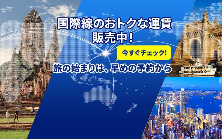 国際線のおトクな運賃販売中！旅の始まりは、早めの予約から 今すぐチェック！