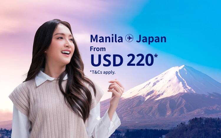 Manila - Japan from USD 220 T&Cs apply.