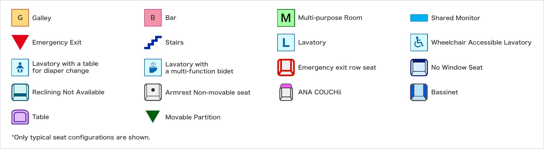 Legend of Seat Map