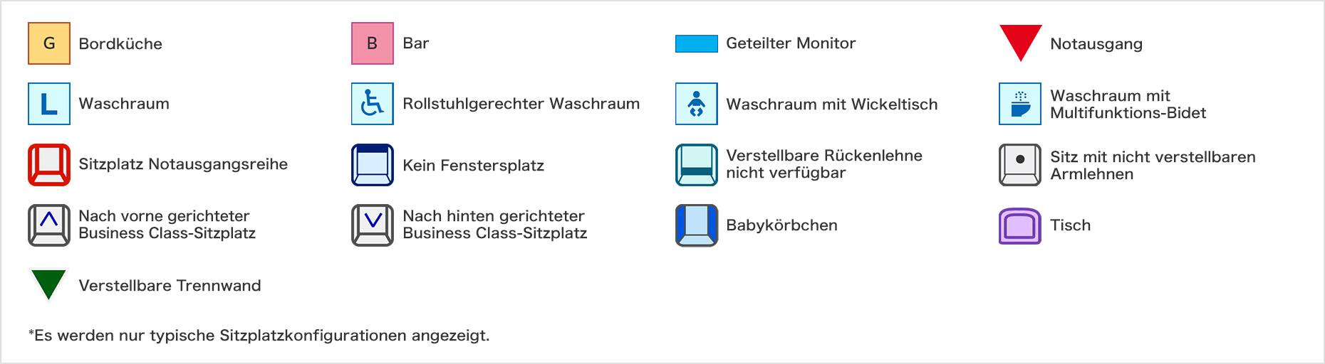 Legende Sitzplan