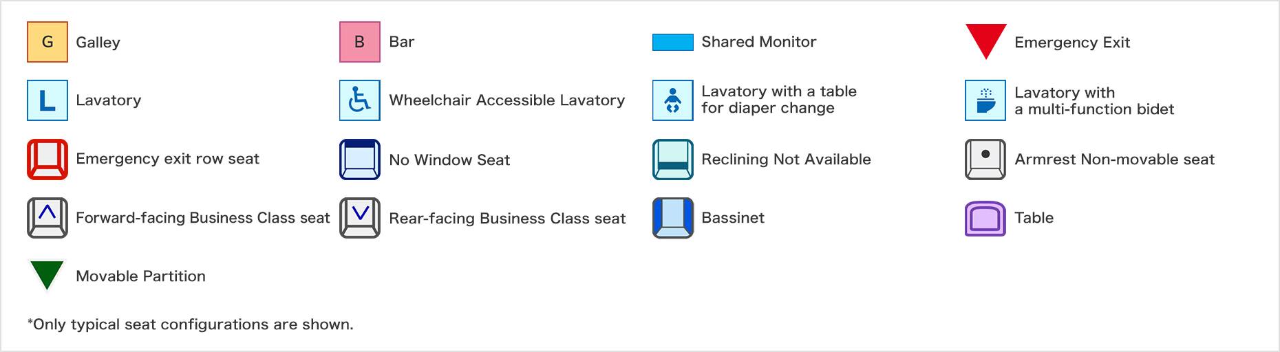 Legend of Seat Map