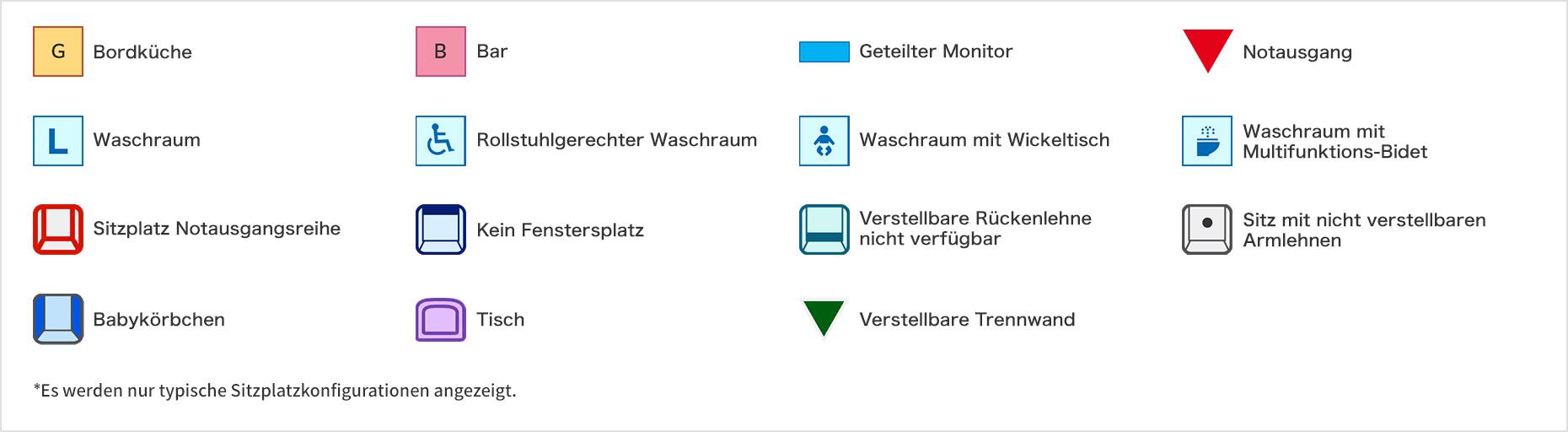 Legende Sitzplan